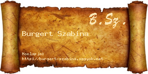 Burgert Szabina névjegykártya